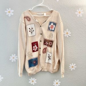 Alfred dunner vintage floral patterned sweater